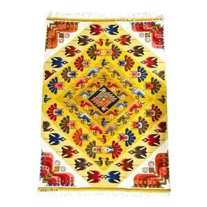 NWOT Bautista Multicolor Peruvian Handmade Wool Rug Made in Peru Bird Print